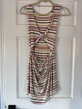 O’Neill Striped Cutout Mini Dress Twist Front Sleeveless Size M